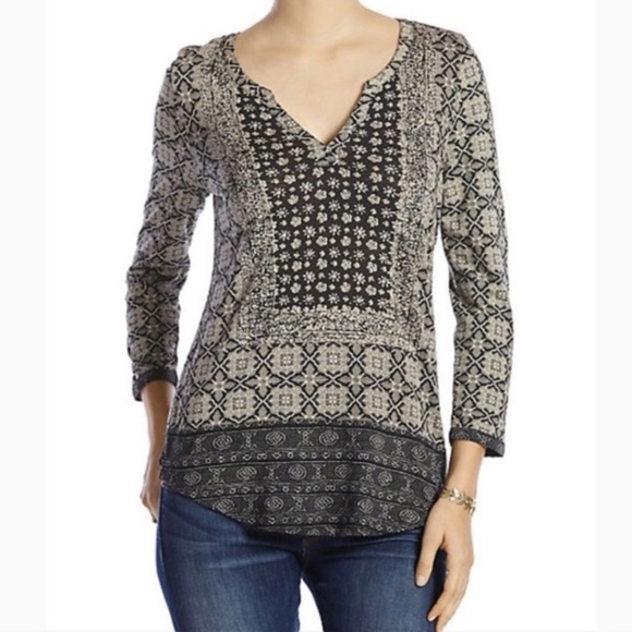 LUCKY BRAND Placed Scarf Top medium - Picture 2 of 7